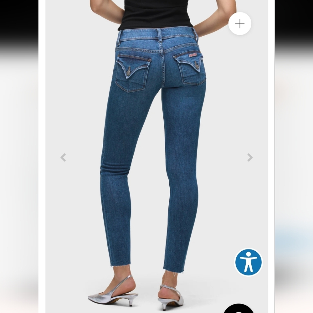Hudson Collin Mid-Rise Skinny Ankle Classic Blue Women's Denim Jeans Y2K Retro - Picture 2 of 16